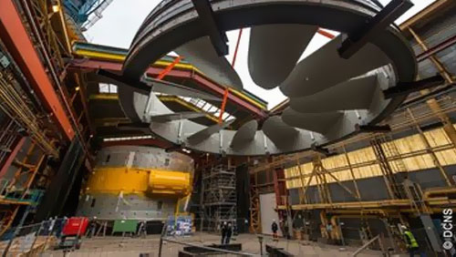 EN/DCNS-OpenHydro - Assemblage d'une turbine