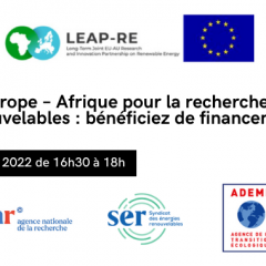 Webinaire sur l’AAP recherche et innovation collaborative pour le déploiement des énergies renouvelables avec l’Afrique